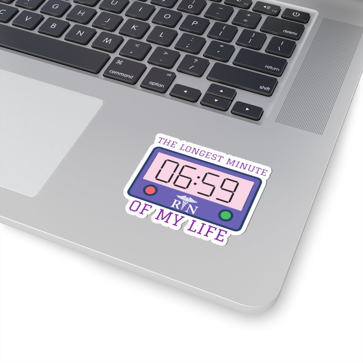 0659 The Longest Minute Nurse Sticker - Funny Pager Digital Clock Decal