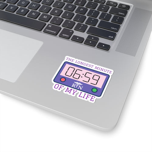 0659 The Longest Minute Nurse Sticker - Funny Pager Digital Clock Decal