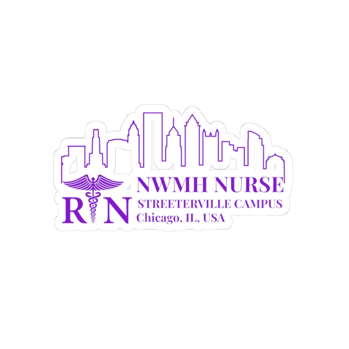 NWMH Nurse Streeterville Skyline Sticker - Premium Hospital Pride Decal